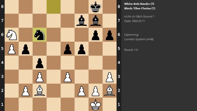 Bela Sandor - Tibor Florian | London System | 1950 смотреть онлайн