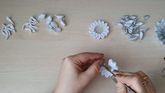 ❄ Снежинка ❄ из репсовых лент на ободке + как оплести ободок лентами. Канзаши мк смотреть онлайн