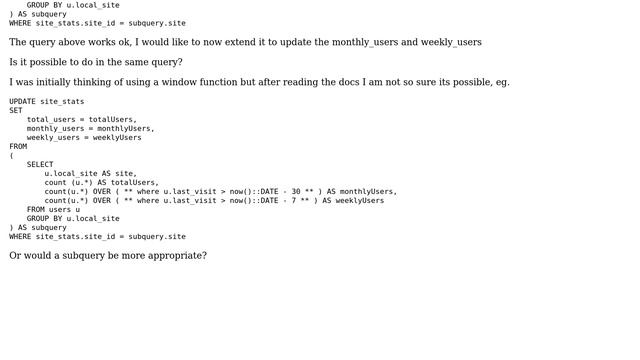 Databases: PostgreSQL extending UPDATE query смотреть онлайн