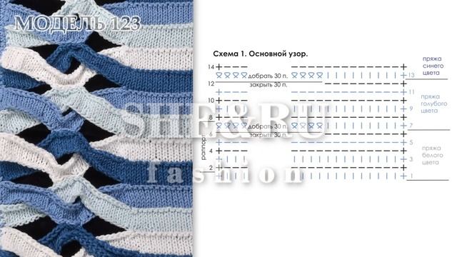 Полоски в кофточке спицами со схемами и описанием Модель 123 смотреть онлайн