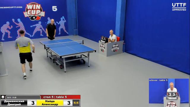 13:30 Деревинский Дмитрий 2-3 Найда Александр стол 5 ЮГ-2 01.09.20 смотреть онлайн