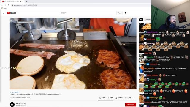Forsen Reacts to cheese bacon hamburger / 치즈 베이컨 버거 / korean street food смотреть онлайн