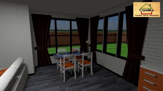 ПРОЕКТ ДОМА 8 на 10 , Каркасный Дом с двумя спальнями, Дом с большой гостиной смотреть онлайн