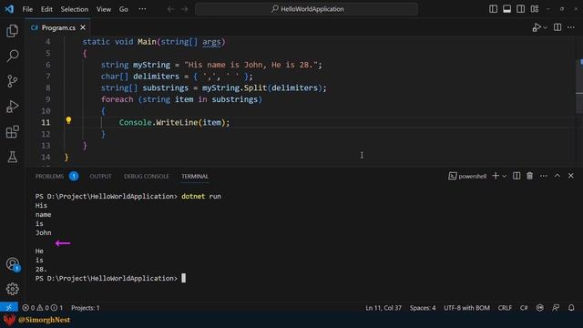 C# Tutorial - Basic - 044 - String Methods - Split() смотреть онлайн
