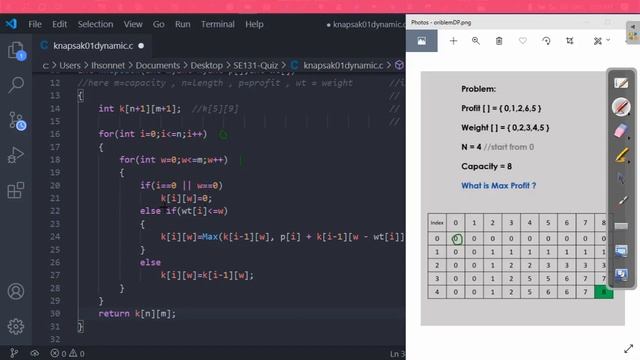 01 Knapsack Problem with Dynamic programming in C | Easy way in Bangla | SE 215 DIU смотреть онлайн