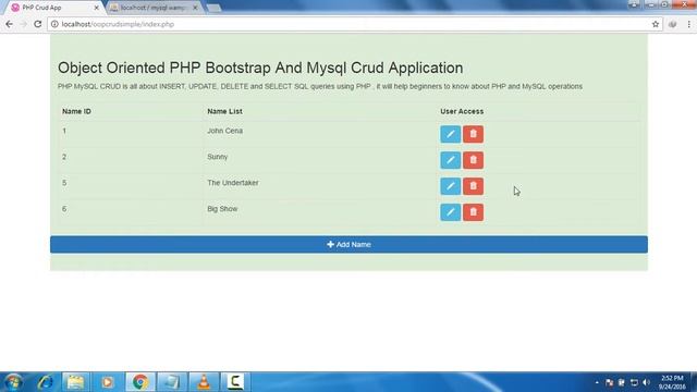 Object Oriented PHP Bootstrap & Mysql CRUD DEMO смотреть онлайн