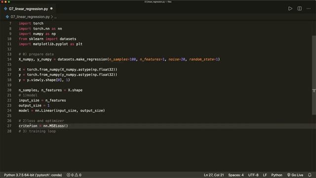 07 Линейная регрессия в Pytorch [ Видеоуроки Pytorch ]