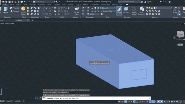AutoCAD 2020 Basic to Advance Tutorial 33 : Extract Edges, Imprint, Color Edges, Copy Edges смотреть онлайн