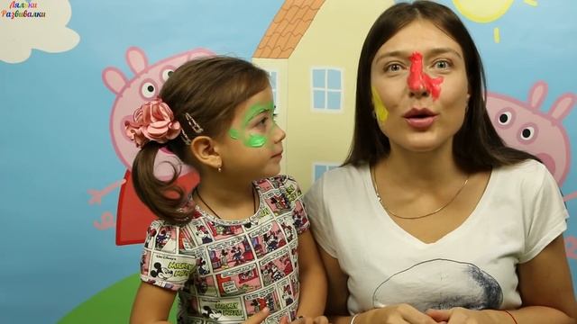 ПАЛЬЧИКОВЫЕ КРАСКИ: Играем в игру Рисуем краской на лице смотреть онлайн