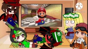 Mario exe alice ihy luigi meggy and melony react to Mario play baldi basic gacha club