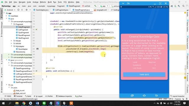 6. Detail Fragment - Displaying Data via SafeArgs | Quiz App - MVVM | Firebase | Firestore | смотреть онлайн