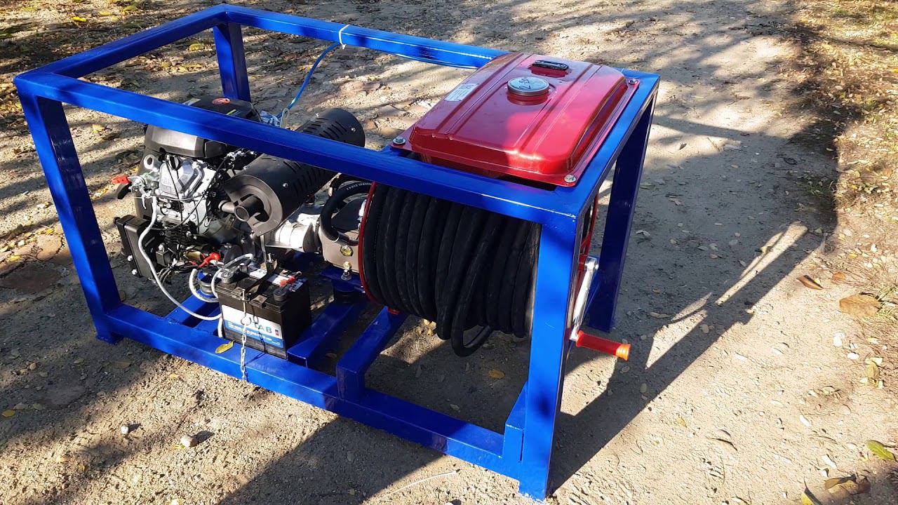 Гидродинамическая установка для промывки канализации, прочистки канализационных труб смотреть онлайн