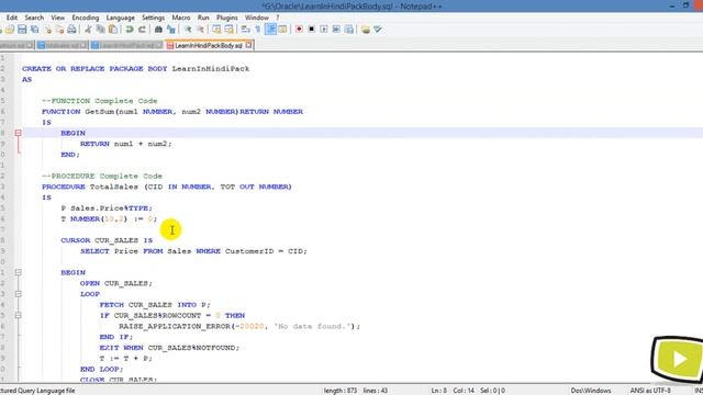87. Create and Execute Package in PL/SQL Oracle смотреть онлайн