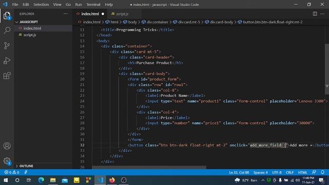 How to Create dynamic input field by click a button смотреть онлайн