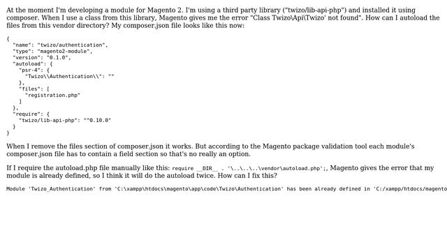 Magento: How to use a library using composer in a Magento 2 module? смотреть онлайн