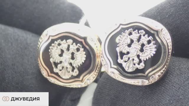 Запонки Мужские с Гербом (запонки Герб), Артикул ЗМ-273_1, золото 585 пробы смотреть онлайн