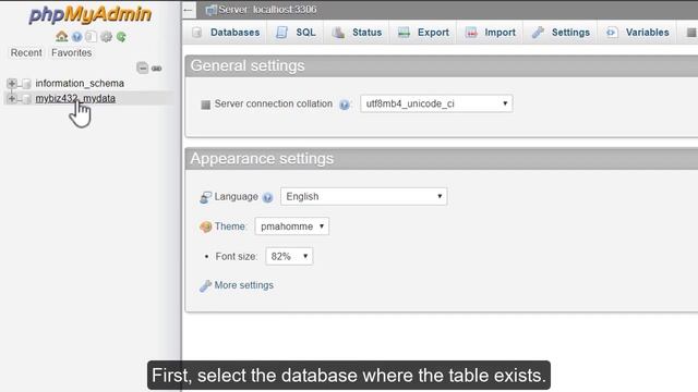 Deleting a Table From a Database with phpMyAdmin