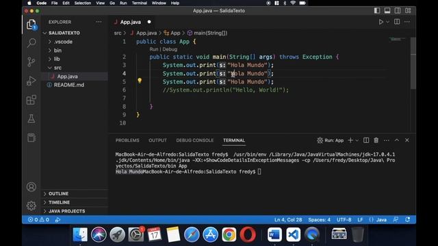 Imprimir un mensaje en la consola en Java con System.out.print y System.out.println смотреть онлайн