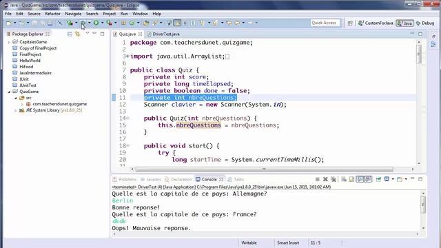 JAVA (Intermédiaire) - 47 - TP Quiz (Partie 5/8) - Comment utiliser le débogueur d'Eclipse ? смотреть онлайн