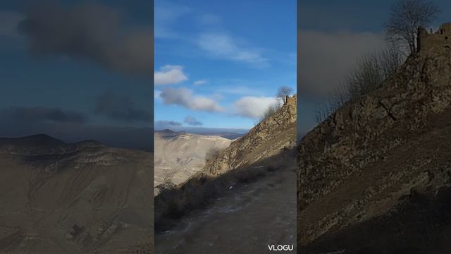 По горам к заброшенной деревне Гамсут. Когда-то там жили. Меня удивило, как высоты не боялись.🙂 смотреть онлайн
