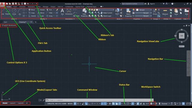 AutoCAD - introduction to 2D, 3D Interface (GUI), Name of each area and sections | #autocad2022 смотреть онлайн