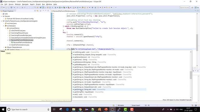 Unix For Testers - 45- Receive / Download / get file from Unix server to local using Jsch смотреть онлайн
