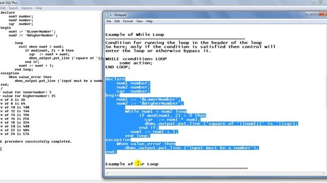 PL SQL For Loop - PL SQL While Loop Example - Loops in Oracle PL SQL - PL SQL Loop смотреть онлайн