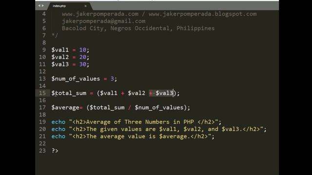 Average of Three Numbers in PHP смотреть онлайн