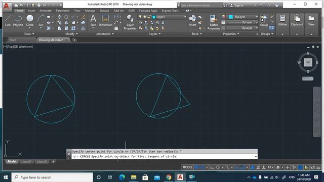 AutoCAD Part 17 circle 3P 2P ttr смотреть онлайн