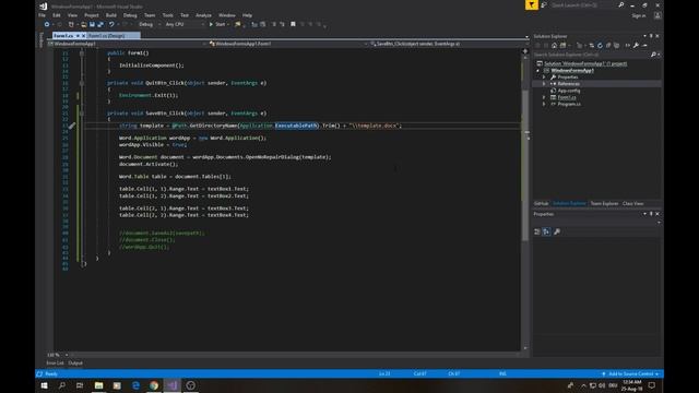 Visual Studio C# Word File Insert Text in Table Cells смотреть онлайн