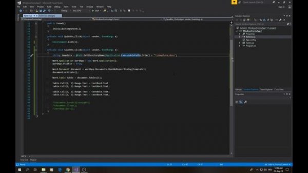 Visual Studio C# Word File Insert Text in Table Cells
