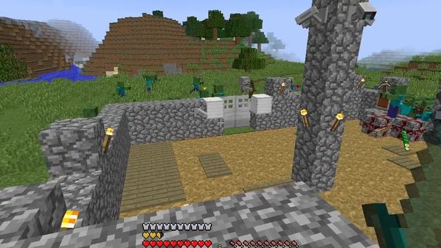 Защищаем крепость с Майнкрафт модом Monsters Regular Army смотреть онлайн