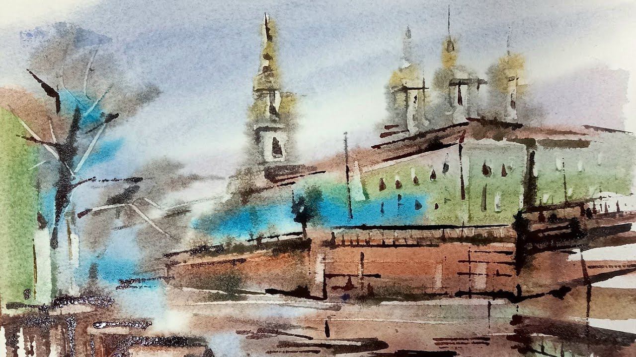 Зимний Питер, или как выбирать кисти для акварели смотреть онлайн