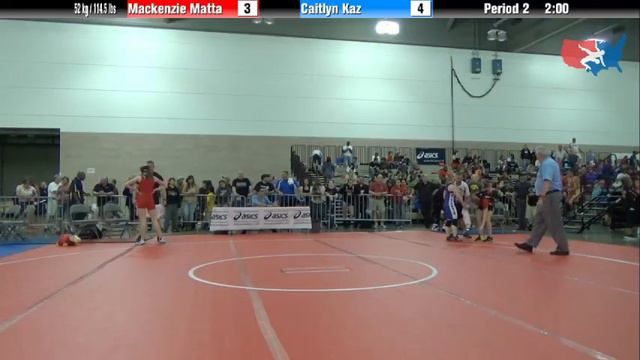 FILA Cadet 52 kg / 114.5 lbs - Mackenzie Matta vs. Caitlyn Kaz смотреть онлайн