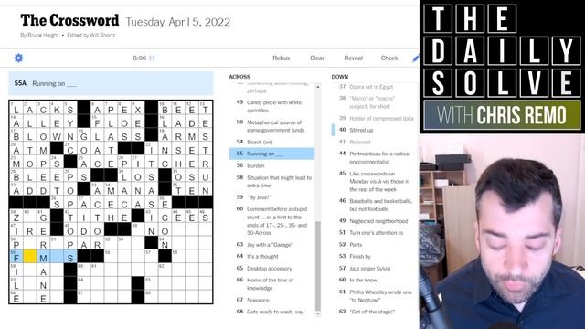 "You Should Never Do This" Crossword - 5 April 2022 New York Times Crossword смотреть онлайн