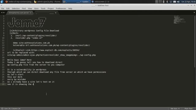 Wordpress config file download vulnerability By Jama7 смотреть онлайн