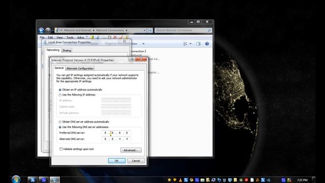 Windows 7 Changing DNS of network adapter card and router's settings to Google DNS address смотреть онлайн