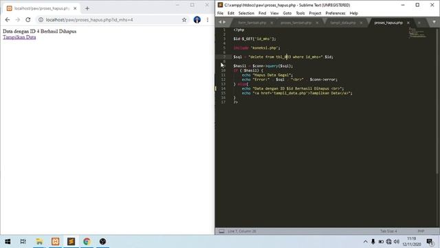 Insert, Update, Delete pada database MySQL menggunakan PHP смотреть онлайн