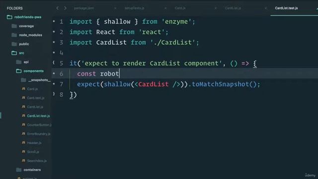32 Testing in React - 024 Snapshot Testing + Code Coverage смотреть онлайн