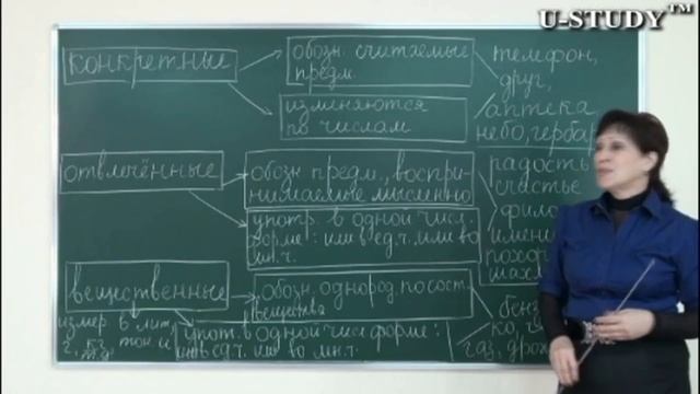 Подготовка к ЕНТ: Группа существительных по значению (конкретные и отвлечённые, вещественные) смотреть онлайн