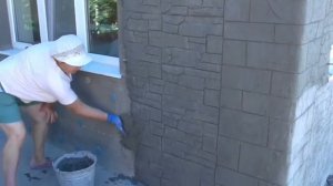 Цементная отделка фасадов домов  под камень с помощью формочек . Бюджетный вариант. Делаем сами!