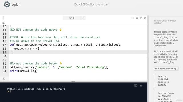 Day 9 - Dictionaries, Nesting and the Secret Aucti5 [Interactive Coding Exercise] Dictionary in List смотреть онлайн