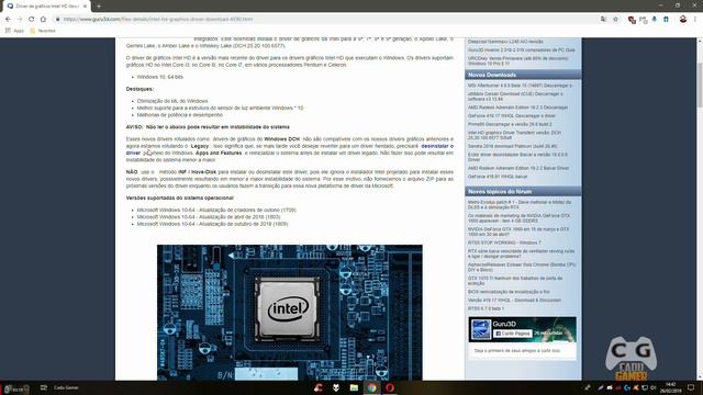 Novo Driver Para Intel HD Graphics 2019 Ganho de FPS no Apex Legends - Otimização No Windows 10 смотреть онлайн