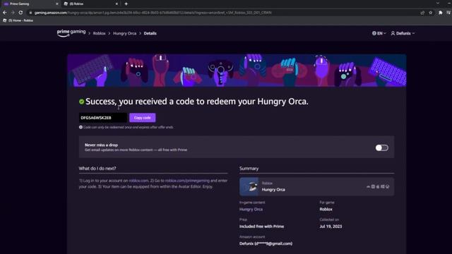 Getting Hungry Orca! (ROBLOX AMAZON PRIME GAMING 2023) смотреть онлайн