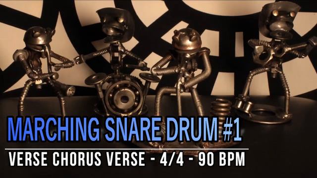 90 BPM - Marching Snare Drum Rock #1 - 4/4 Drum Track - Metronome - Drum Beat смотреть онлайн