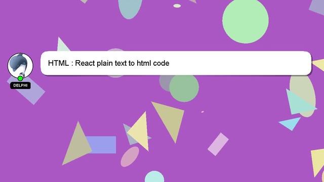 HTML : React plain text to html code смотреть онлайн