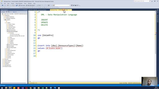 1.25.MSSQL - DML.AnounceTypes birdən çox sətri cədvələ yazmaq смотреть онлайн