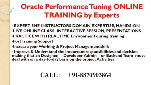 Oracle Performance Tuning onlineTraining смотреть онлайн