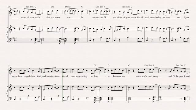Violin - Lean On Me - Bill Withers Sheet Music, Chords, & Vocals