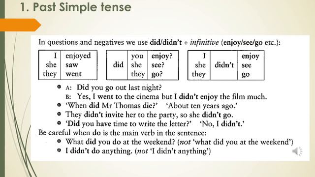 PAST SIMPLE TENSE смотреть онлайн